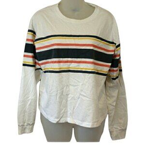 Wild Fable Boxy Long Sleeve Striped Tshirt LG